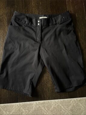 adidas Black Athletic Shorts with Double-Button Waist
